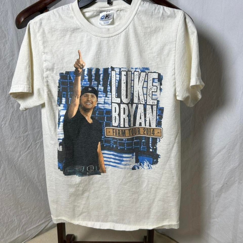 Luke Bryan Shirt‎ Small White Farm Tour 2014 Graphic Country Concert